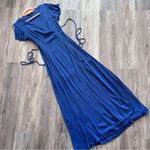 Lulus‎ heart of marigold denim blue wrap maxi dress Photo 2
