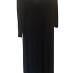 J.Jill Long Line Slub Knit Dress/Top Sz Medium Black Split Sides 3/4 Lagenlook Photo 0