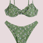 Zaful NWT  Twist Front W/ Underwire Tie‎ Back High Waisted Bikini - Lg Photo 0