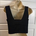 Anthropologie  Maeve Large Black Button Side Crop Top Vest XS Photo 9