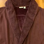 L.L.Bean Large Burgundy Shawl Collar Cardigan Fleece Lined Pockets Photo 2