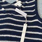 Caslon NWT! Navy White Knit Shimmer Shine Sleeveless Sweater Tank Top Blouse XS Photo 5