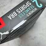 Puma New Women's Seamless Sports Bra M Black Gray 2-Pack Photo 2