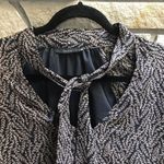 Aritzia Talula Cadogan Dress Tie Neck Boho navy Floral Print Small Photo 8