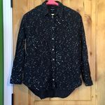 Madewell Oversized Ex-Boyfriend Black White Stars Button Up Shirt Photo 2