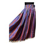 American Vintage VINTAGE 70's iridescent carnival rainbow stripe folk prairie skirt size medium Photo 5