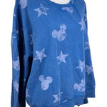 Disney Mickey Mouse & Stars Blue Pullover Crewneck Sweatshirt Size XL Photo 0