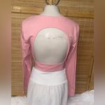 Aerie Offline by  pink open back long sleeve crop top woman’s XL EUC Photo 3