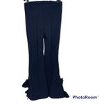 AELLA Concept Bow Hem Flare Matte Skin navy‎ Trouser Size 8 Blue Photo 2