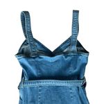 Lovers + Friends Ember Denim Asymmetric Button Front Tie Waist Slit Midi Dress S Photo 7