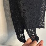 Soma  Black Sheer Coverup Lace Dress V Neck Tassel Tie Vacation Tunic Large Photo 6