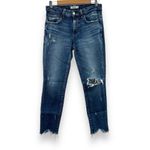 Moussy Vintage Glendele Skinny Leg Distressed Raw Hem Jeans Sz 27 Blue Photo 1