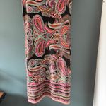 Karin Stevens Womens Size Medium Pink Paisley Cap Sleeve Stretch Shift Dress Photo 3