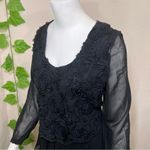 Pretty Angel  Rose Black Pleated Silk Dress Photo 5