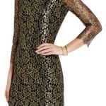 Diane Von Furstenberg DVF  Zarita Gold Black Lace Dress Photo 3
