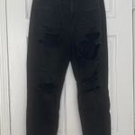 American Eagle black ripped mom jean Photo 0