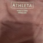 Athleta High Neck Swimdress Brown Pink Polka Dot Underwire Bra T Back Small FLAW Photo 6