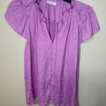 Current Air  lilac Pink Ruffled Short Sleeve Blouse Photo 1