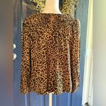 Crown & Ivy  Brown Black Peter Pan Collar Blouse NWT size Small Photo 4