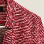 Talbots Berkeley Tweed Knit Jacket Red White Black Textured Notch Neck Blazer 8 Photo 6