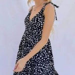 Davi & Dani Black and White Polka Dot Sleeveless Mini Sundress Photo 0