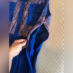 Charming Charlie  mini blue dress with lilac overlay on top size L new Photo 9