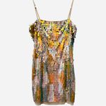 NWT Liv Foster Pastel Iridescent Sequin Mini Dress Size 12 Luxe Cocktail Glam Photo 4