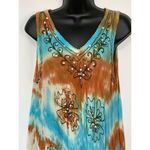 True Rock Tie Dye Embellished Asymmetric Hem Boho Summer Dress Multi OSFM NWOT Blue Size undefined Photo 3