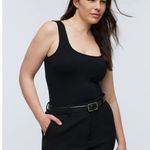 Madewell  Wide Strap Tank Thong Bodysuit Black Stretch Cotton Blend Small NWT Photo 0