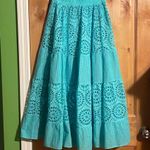 Alice + Olivia Melony Sky Blue Eyelet Trim Lined Midi Skirt $560 EUC 0 Photo 2