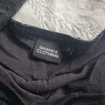 Ghanda Black Sheer Floral Top and Midi Skirt Set Photo 1