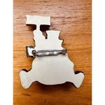 Vintage Lot Set of 2 Holiday Playful Fun Christmas Snowman Brooch Pins White Photo 4