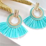 Free People New! FP Amber Raffia Earrings Photo 6