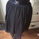Garnet Hill  black stripe gathered skirt, pockets Photo 1