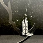 Handmade Black and White Cowboy Boot Earrings Photo 1