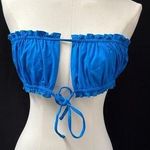 FP Toast Swim Ruffled Bandeau Bikini Top Electric Blue SZ L Size L Photo 0