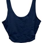 Navy Blue Lined Sports Bra Size Large Athletic Active Comfort Unpadded Photo 2