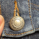 Ralph Lauren RARE! Lauren Blue Boot Cut Suede Fringe Conch Button Jeans Size 8 Photo 3