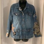 Chico's CHICO’S DENIM LACE APPLIQUÉ JACKET Sz: 1 Photo 0