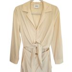 Nanushka Tanya Jumpsuit Size Small Long Sleeve Cut Out Tie Front Cream Photo 10