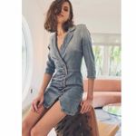 Retrofete Willa Dress Light Wash Denim Blue Size Medium Distressed Photo 8