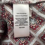 EXPRESS Shirt Womens XS White Red Geometric Portofino Office Casual Versatile Photo 7