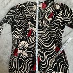 Fashion Bug Vintage Y2K Romantic girl White Zebra print top with red floral print Photo 5