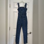 Chocolate USA Women’s Denim Blue Overall Zip Front Belted Jumpsuit Size Small Photo 1