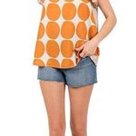 CES FEMME Contrast Polka Dot Blouse Top in Golden Yellow Size 3X New w/o Tag Photo 4