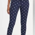Old Navy High rise Side Zip Navy Polka Dot Pixie Pants Sz 12 VGUc Photo 10