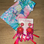 Lilly‎ Pulitzer Waterside Drop Earrings Kitschy Coral Pink New Photo 0