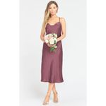 Show Me Your Mumu Verona Cowl Dress Dusty Plum Luxe Satin XL NWT Photo 2