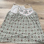 Rewind Boho Green and Red Patterned Halter Top Photo 0