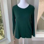 Loft Vintage Style Emerald Green Raglan Long Sleeve Crewneck Tee Size XS Photo 7
